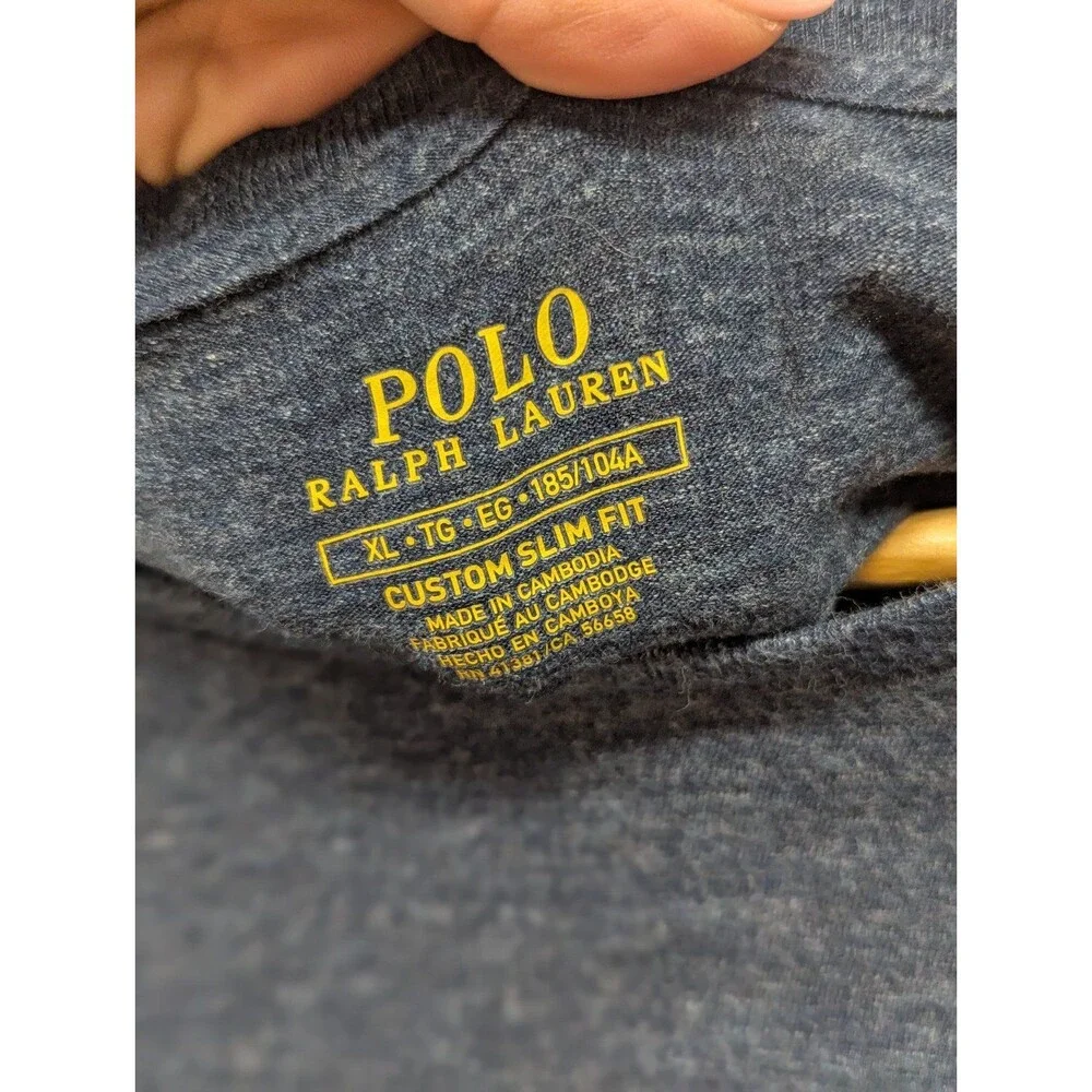 Polo Ralph Lauren‎ Size XL Custom Slim Fit Heathered Blue Long Sleeve Shirt